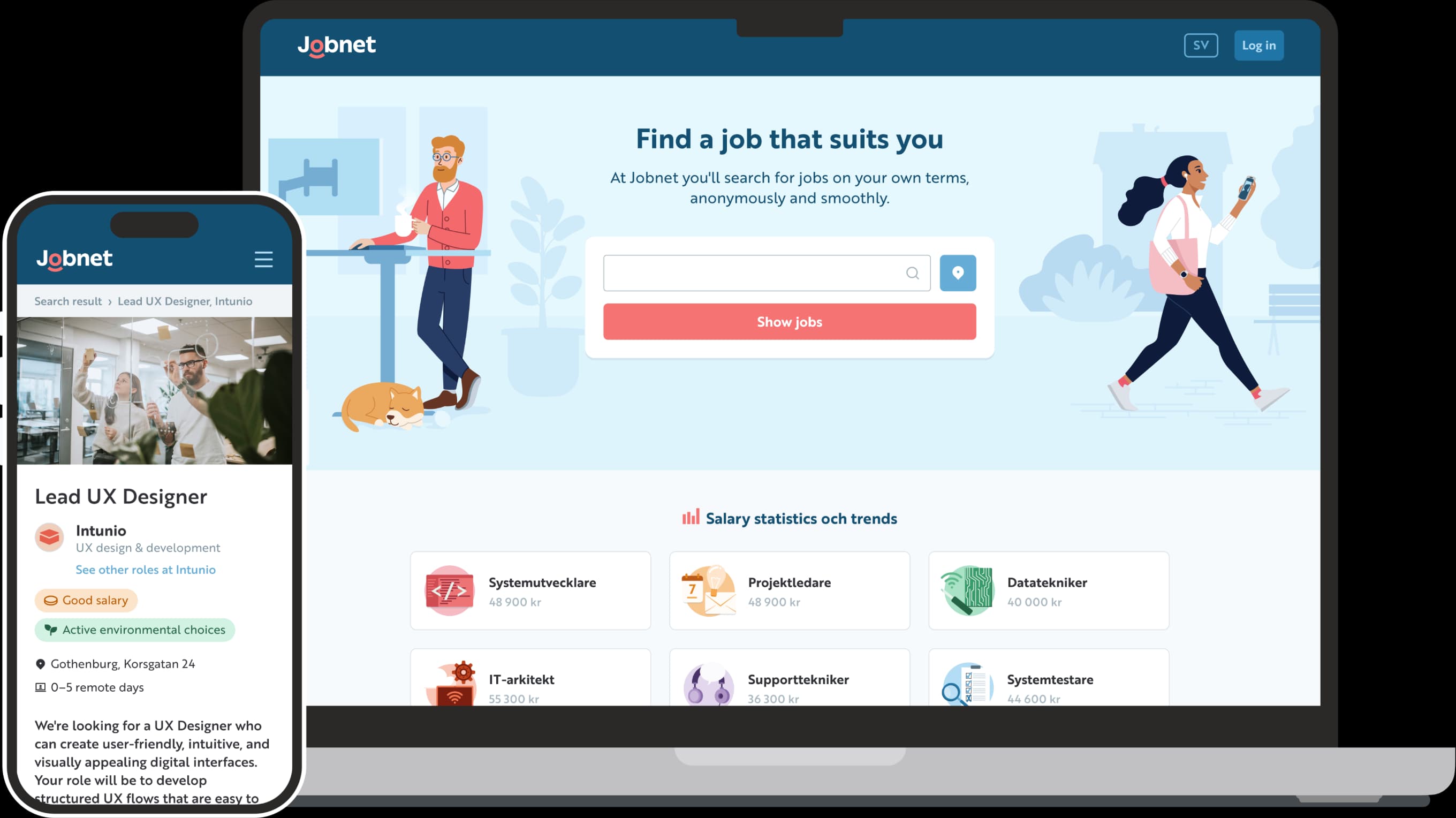 Jobnet website screens