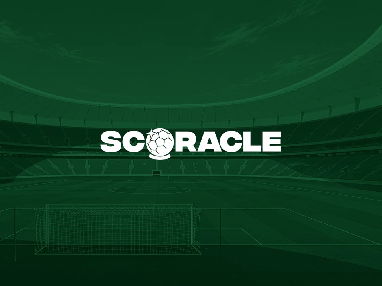 Scoracles logotyp mot en fotbollsarena