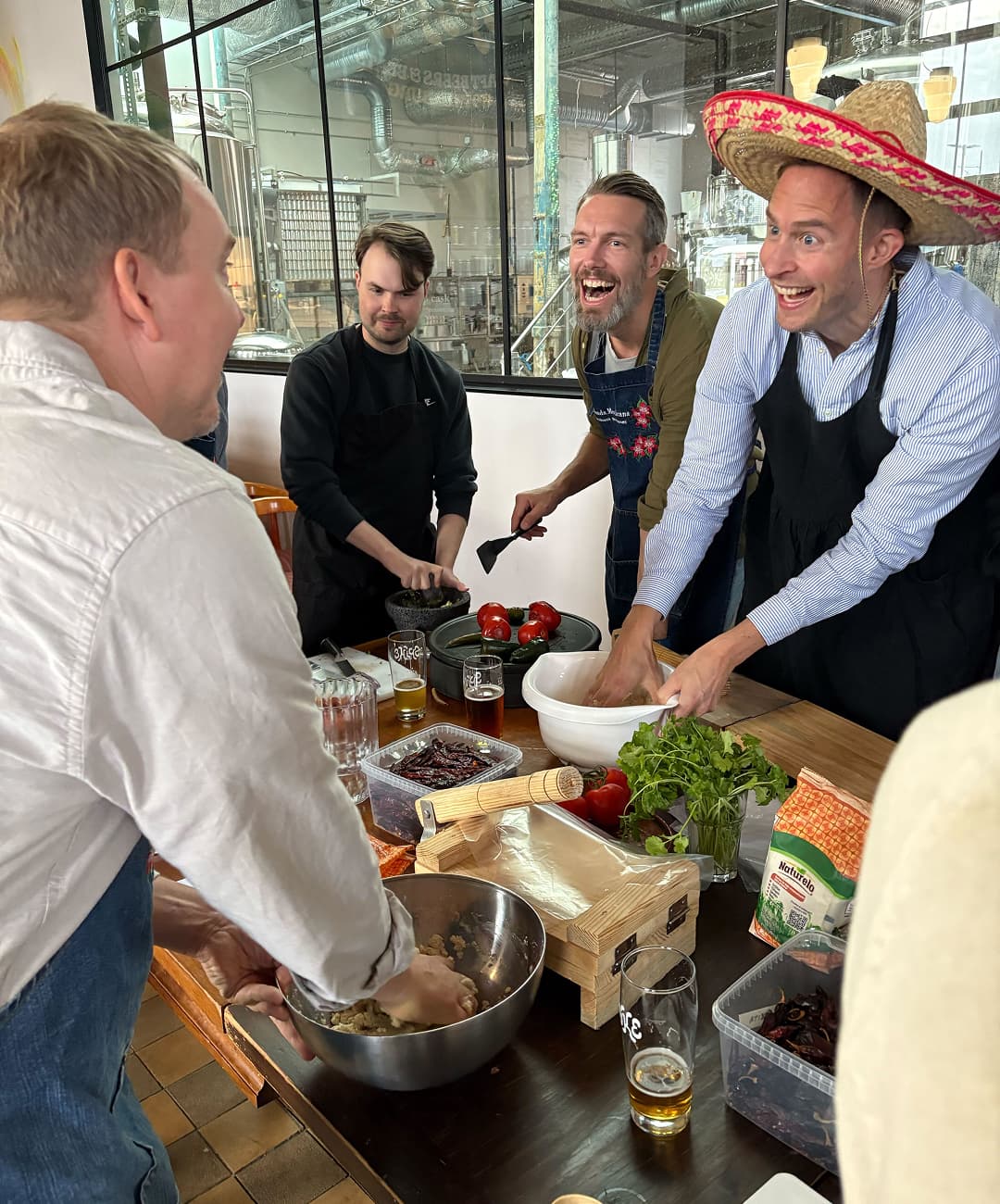 Guys having a good time laughing