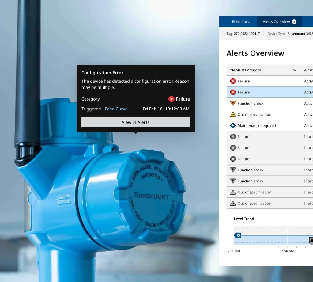 An image of an Emerson product with a screenshot of a user interface