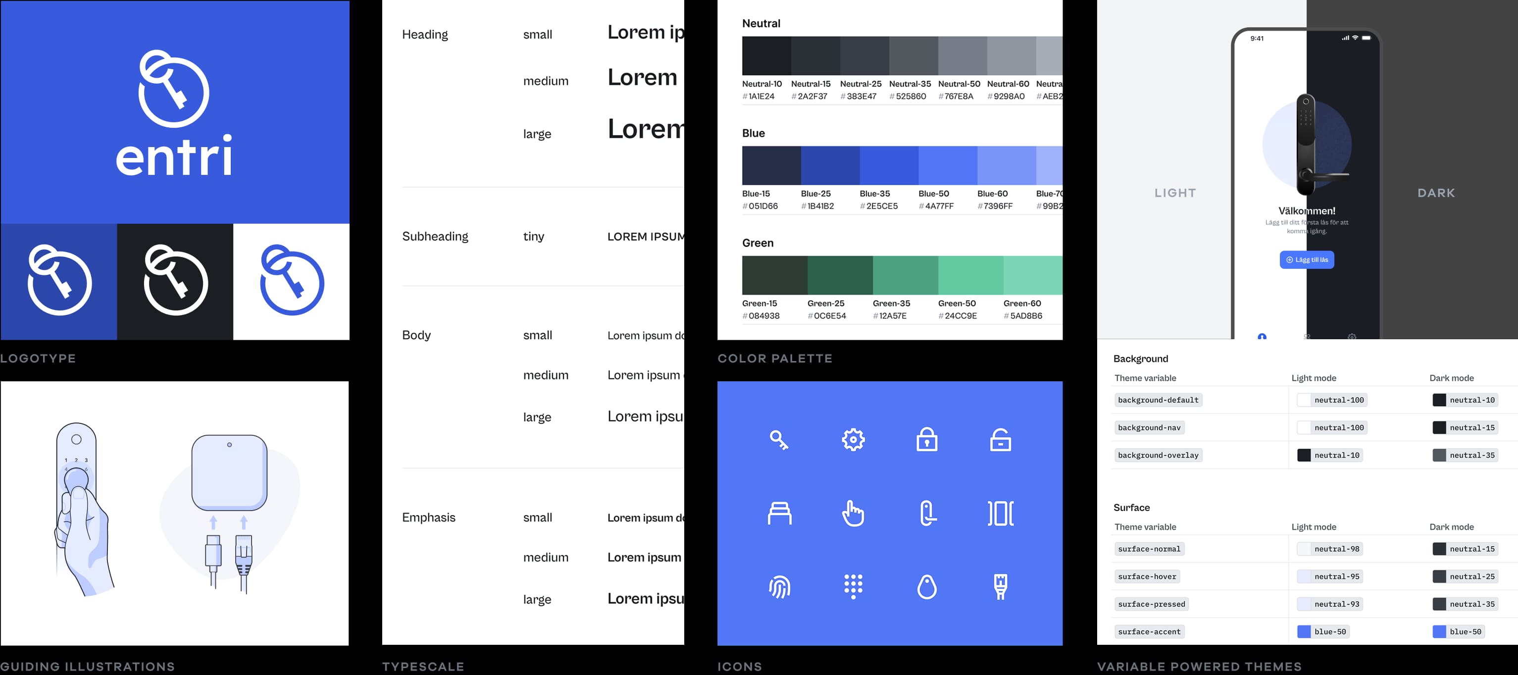 A collection of elements from the entri design system