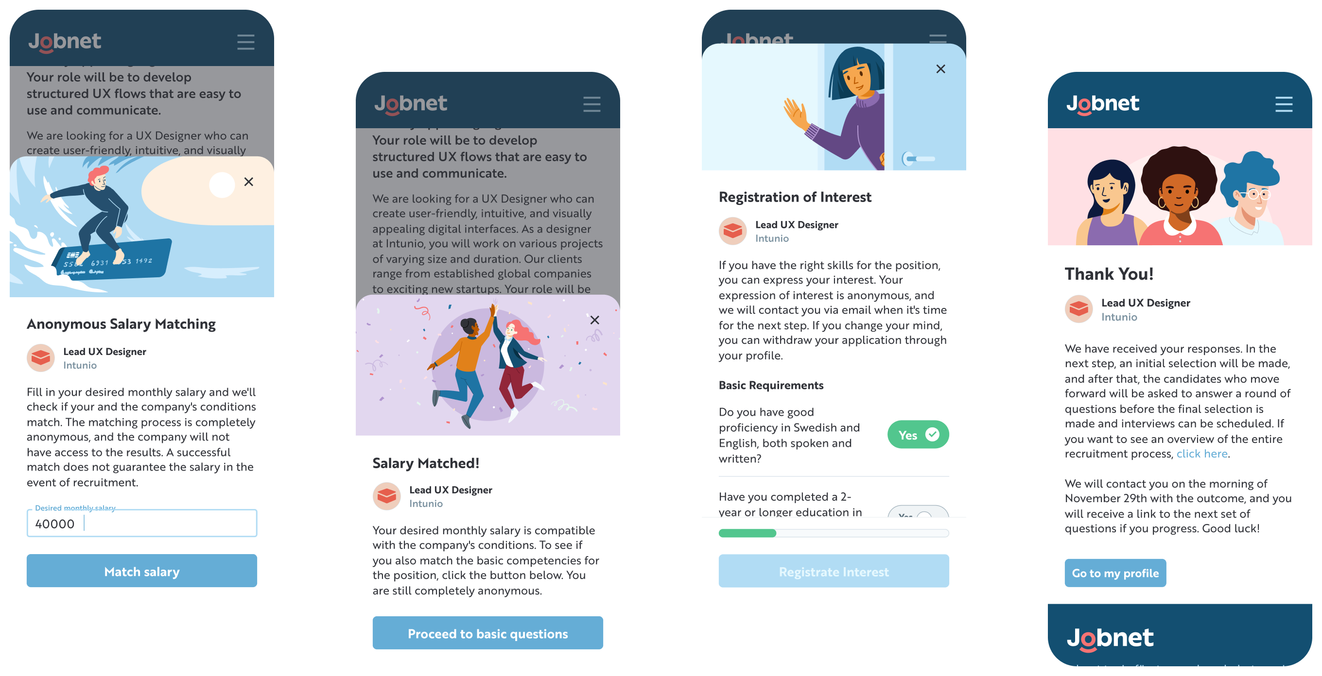 Jobnet anonymous salary matching screens